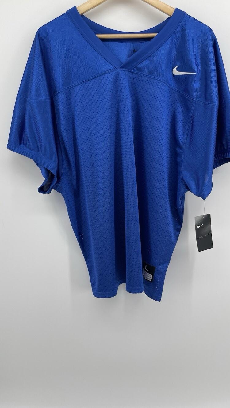 Nike Team Football Practice Jersey Blue Mesh Athletic Shirt Men’s Large NCAA